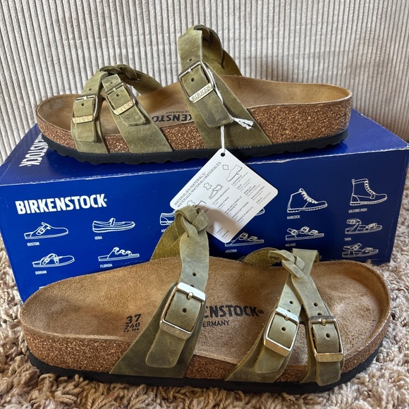 Birkenstock Franca Braided Olive Green Sandals Womens Size 6 - Picture 1 of 15